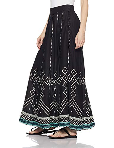 W for Woman Women's Maxi Skirt (18FE55386-59518_Black_WM_Black_M)