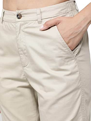 Jockey A125 Women's Super Combed Cotton Woven Twill Fabric Relaxed Fit Shorts with Convenient Side Pockets_Oxford Tan_XXL
