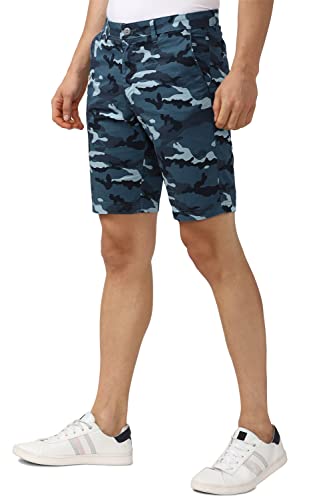 Van Heusen Men's Chino Shorts (VSSRWRGPS06213_Blue_3XL)