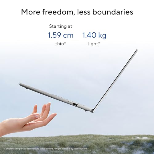ASUS Vivobook S14 (2026),Intel Core Ultra 5 325 (Series 3),Intel iGPU,16GB RAM,512GB SSD,FHD+ OLED,14"(35.5 cm),Windows 11,M365 Basic(1Y),Office 24,Silver,1.4 Kg,S3407AA-SF059WS,Copilot+ AI Laptop