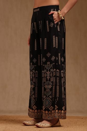 Soch Women's Crepe Co-Ords Set (FWA5KS10877_Black