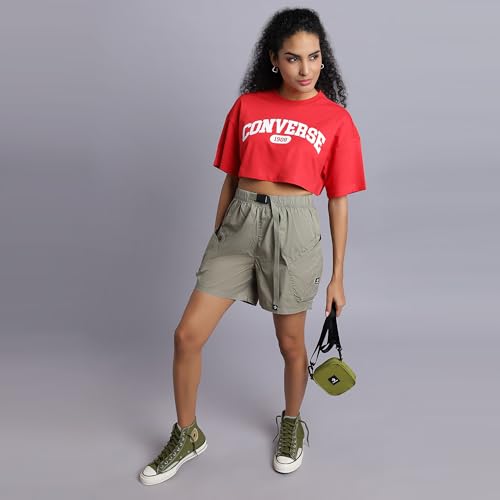 Converse Women Star Chevron Utility Shorts Olive