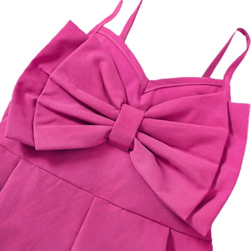 Hopscotch Girls Polyester Bow Applique Sleeveless Playsuit in Peach Color For Ages 18-24 Months (EWE-4451674)