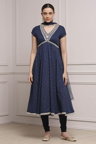 Biba Women Blue Cotton Printed Lehenga Set_36