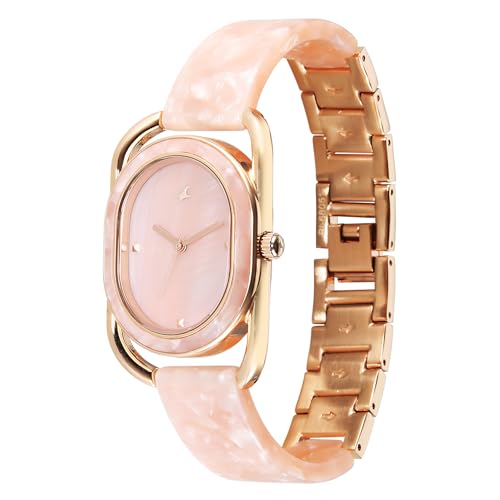 Fastrack Younique 3.0 Quartz Pink Oval Dial Women's Watch | Analog Display Watch | Watches for Women | Watches for Women Analog - 68051KD02