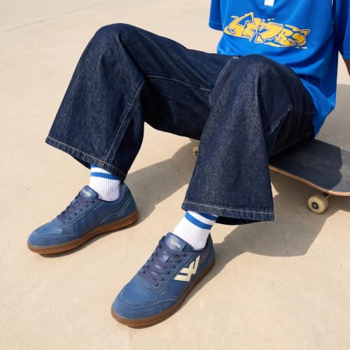 WALKAROO Men's Retro Casuals - ONG97005 Teal Blue