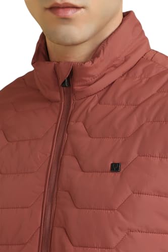 Allen Solly Men Red Textured Full Sleeves Casual Jacket