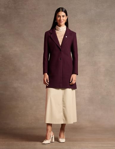 U.S. POLO ASSN. Longline Solid Felt Jacket (UWAW24JCK163_Purple_XL)