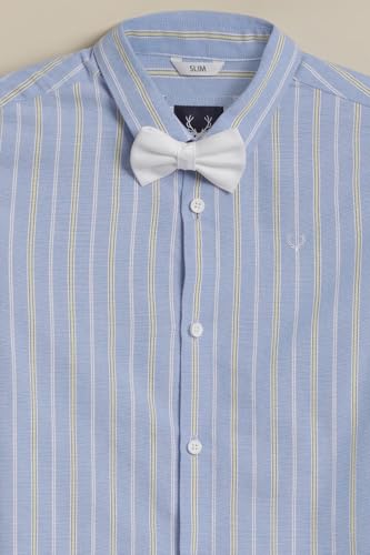 Boys Light Blue Stripe Party Shirt