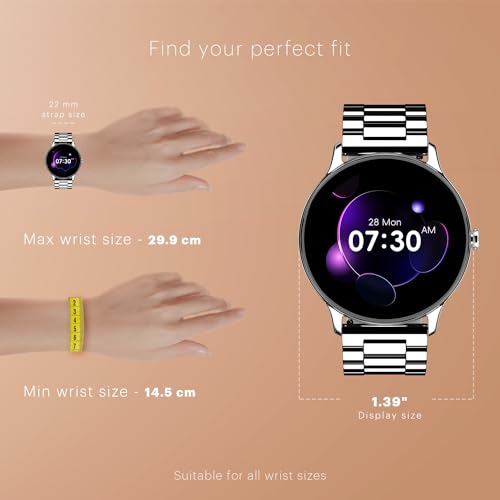 Noise Twist Go Round dial Smartwatch with BT Calling, 1.39" Display, Metal Build, 100+ Watch Faces, IP68, Sleep Tracking, 100+ Sports Modes, 24/7 Heart Rate Monitoring (Elite Silver)