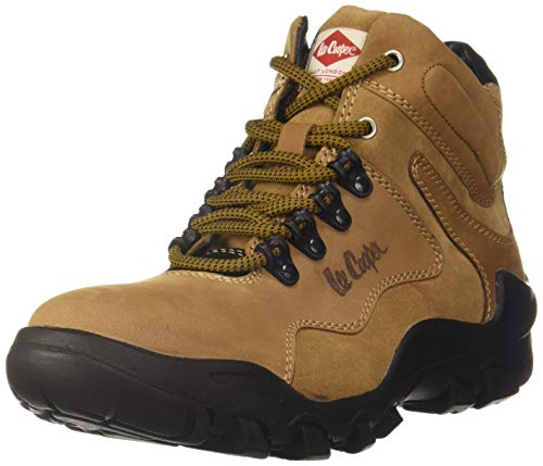 Lee Cooper LC1657BR Men's Leather High Ankle Boots | Stylish Lace-Up Design | Cushioned Insole for Comfort | Durable & Trendy for Everyday Wear_40EU_6UK
