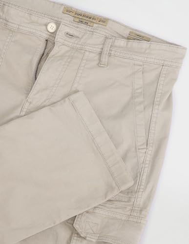 U.S. POLO ASSN. Mens Straight Fit Overdyed Cargos (UDTROO001_Stone_34)