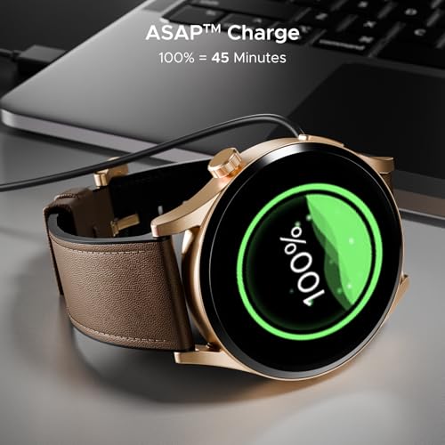 boAt Chrome Horizon, Premium Metal Body, Video Watch Faces, 1.51”(3.83cm) AMOLED Round Display, HRV & VO2 Max, Auto-Activity Detection, ASAP Charge, HRV Smartwatch for Men & Women (Coco Brown)