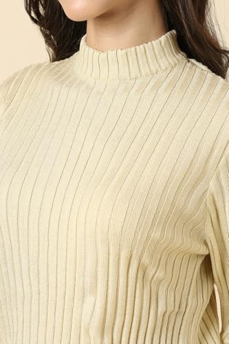 Allen Solly Womens Solid Sweater Beige