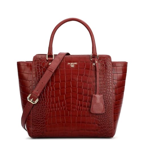 Da Milano Leather Red Satchel Bag for Women (00687OL)