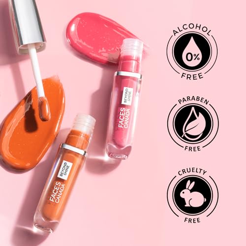 FACES CANADA Beyond Shine Lip Gloss - Wingwomen 05, 3.8ml | Lightweight Non-Sticky Luxurious Texture For Glossy Lips | Instant Shine | Fuller, Supple & Plump Lips | 24HR Hydration