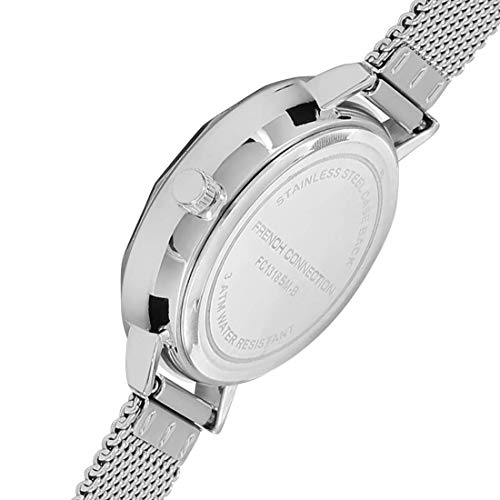 French Connection Analog Gunmetal Dial Women's Watch-FC1318SM-A (Silver)