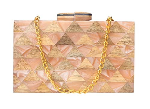 DUCHESS pink Resin Marble Clutch for girls and women