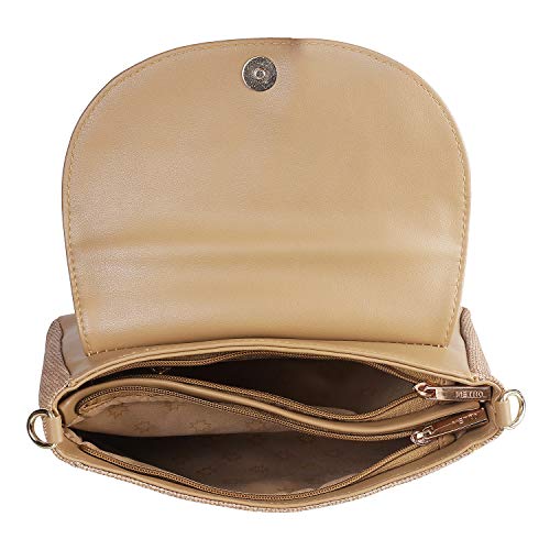 Metro Womens Synthetic Beige Flap Over Sling (One Size)