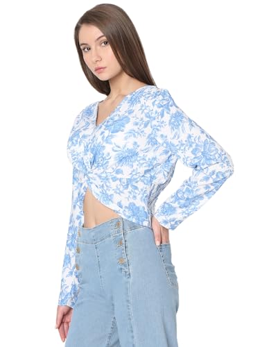 VERO MODA Women's Floral Regular Fit T-Shirt (Cloud Dancer)