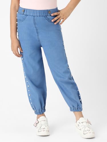 Nauti nati Girl's Regular Jeans (NNNGBW100007_Blue