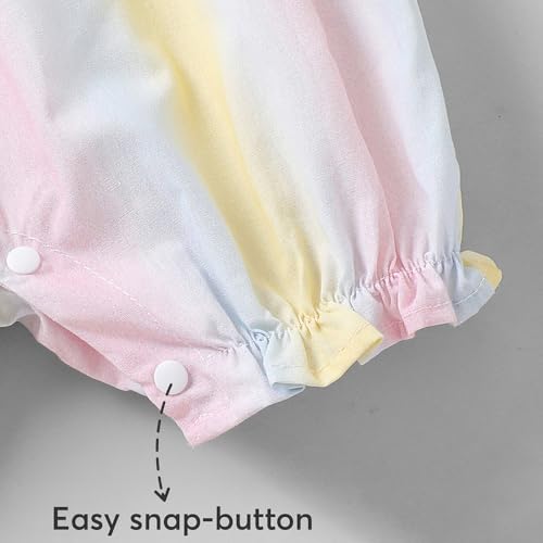 Hopscotch Pom Pom Bow Embroidery Romper (12-18 Months)