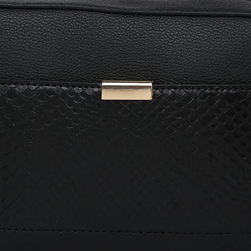 Accessorize London Women's Faux Leather Black Day Bag-Piper Camera Croc Sling Bag