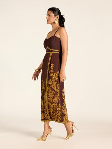 Label RITU KUMAR Brown Edwin Long Dress