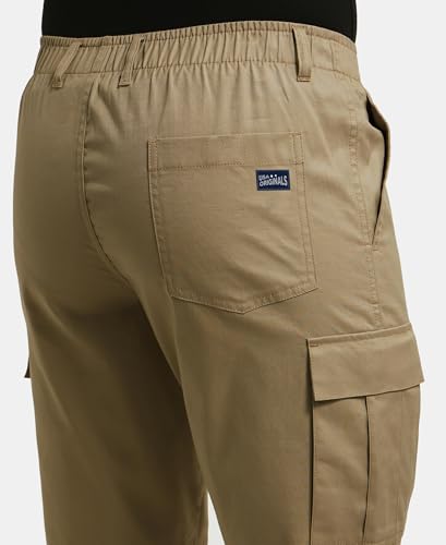 Jockey UM17 Men's Super Combed Mercerised Cotton Woven Straight Fit Cargo Shorts_Sepia Tint_XXL