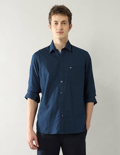 Arrow Sports Men's Slim Fit Shirt (ASAJSH1709_Navy