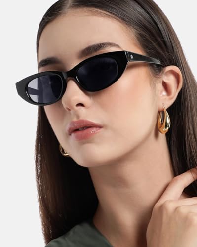 Black Toned with Black Polarised Lens Cat Eye Sunglass