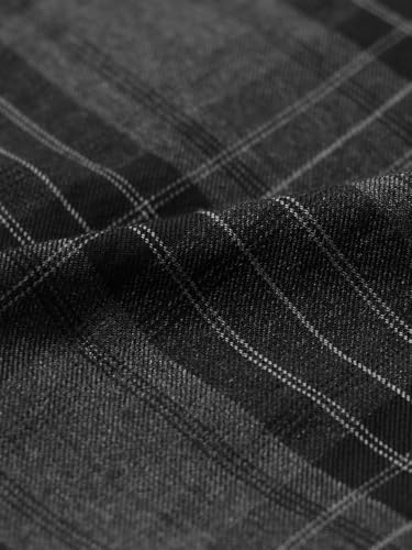 The Souled Store: Phantom Men and Boys Long Sleeve Spread Collar Black Plaid Cotton Blend Lightweight Easy to Style Everyday Office Wear Casual Regular Shirt