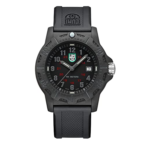 Luminox - G Sea Bass Carbonox - Mens Watch 44mm - Divers Watch Date Function - 100m Water Resistant - Mens Watches - Swiss Made - Different Variations, Case:black, Dial:black, Band:black, Numbers:grey