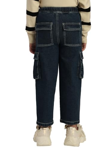 VERO MODA Girl Mid Rise Mom Fit Dark Blue Jeans