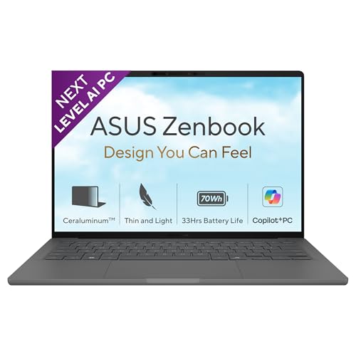 ASUS Zenbook A14 (2026),Snapdragon X2 Elite,NPU Upto 80TOPS,Qualcomm Adreno iGPU,16GB RAM,512GB SSD,FHD+ OLED, 14"(35.5 cm),Win 11,M365 Basic(1Y),Office 24,Iceland Gray,0.99 Kg,UX3407NA-QD226WS,AI PC