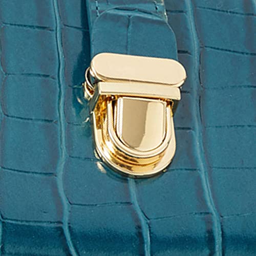 Accessorize London Women's Teal Croc Pushlock Wallet Stylish Purse
