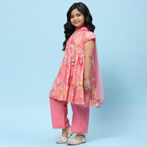 BIBA Girls PRINTED TIRED KID(KWSUMMER CASTEL5953_PINK_15)