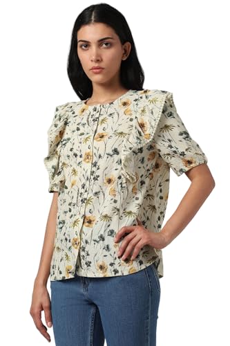 Van Heusen Women's Regular Fit Blouse (Cream)