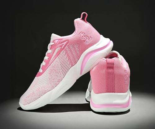 LOUIS STITCH Women’s Blush Pink Lightweight Athleisure Sport Shoes | Lightweight Casual Sneakers | Lace-Up Sneaker and Athleisure Wear| Perfect for Casual, Gym & Travel Wear | LSLD-ATH-YL | UK-6