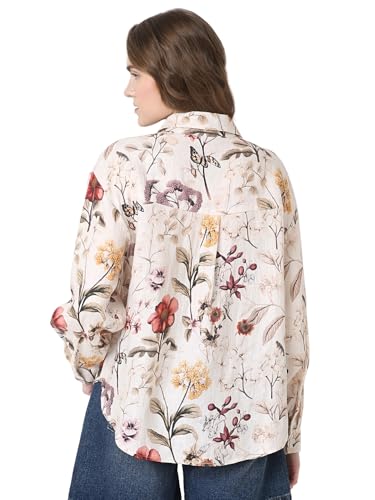 VERO MODA Women's Floral Regular Fit Shirt (9006930 Cloud Dancer