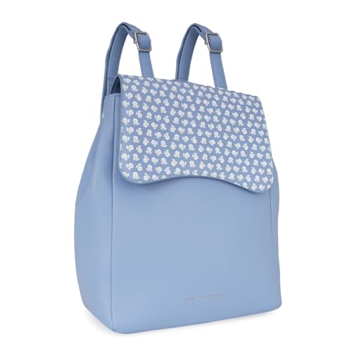 United Colors Of Benetton Paisley Women Backpack Handbag - Blue, Flap Closure