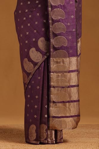 Soch Womens Wine Art Silk Zari Woven Saree