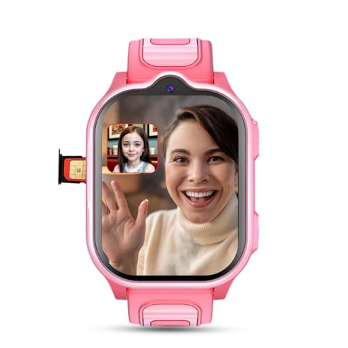 PunnkFunnk TrackNova 4G/5G Kids Smart Watch | HD Video Call | Live GPS Tracking | App Control | Safe Zone & SOS | Games | Family Chat | 800mAh Long Battery | FaceLock | Safety Watch for Kids - (Pink)