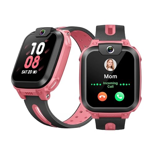 imoo Phone Watch Z1 – Smart Watch with GPS Tracker, 4G Video & Voice Calls, Advanced Parental Controls, Durable Quality with IPX8 Water Resistance, SOS, for Kids (Grapefruit Red)