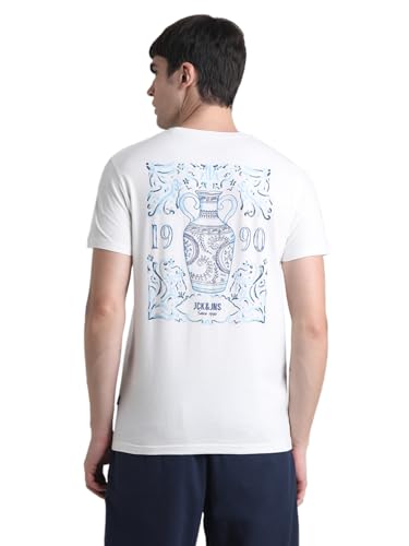 JACK & JONES Mens White Slim Fit T-Shirt
