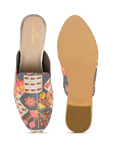 pelle albero Women Grey Slip-On Mules Flats Sandals - PA-ES-1253_Grey_36