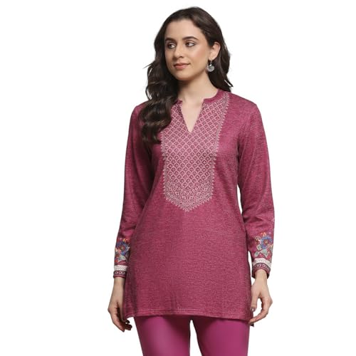 Biba Women Pink Blended Printed Kurta_42