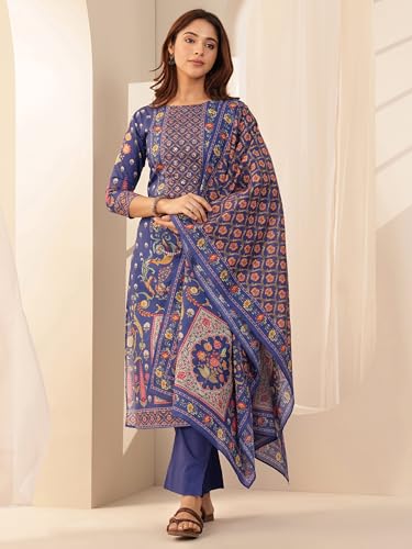 Libas Women's Cotton Kurta Set (9967H_Blue
