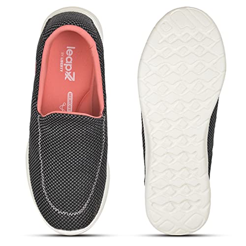 Liberty LEAP7X Olivia Sports Non Lacing Shoe for Women (Black_4)