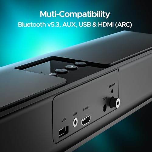 boAt Aavante Bar A1040 Bluetooth 2.1 Channel Soundbar with 50 W Signature Sound, Bluetooth v5.3, Multi-Compatibility & Master Remote Control (Premium Black)